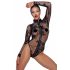 Black Sheer Long-Sleeve Bodysuit  - XL