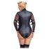 Cottelli Bondage Plus Size - spetsärmad body (svart) - 3XL