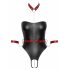 Cottelli Bondage - Glossy Bodysuit with Arm Restraints (Black-Red)  - M