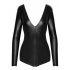 Noir - glansig långärmad bodysuit (svart)