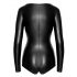 Noir - glansig långärmad bodysuit (svart)