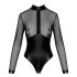 Noir - glansig genomskinlig body (svart) - M