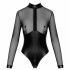 Noir - glansig genomskinlig body (svart) - M