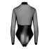 Noir - glansig genomskinlig body (svart) - M