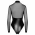 Noir - glansig genomskinlig body (svart) - M