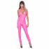 Cottelli Party - jumpsuit med djup rygg (rosa) - M