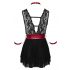 Cottelli Bondage - spets babydoll med halsband (svart) - XL