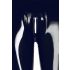 Latex - dragkedje leggings (svart) - XL