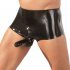 LATEX - boxerkalsonger med penisfodral (svart) - L/XL