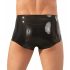 LATEX - boxerkalsonger med penisfodral (svart) - L/XL