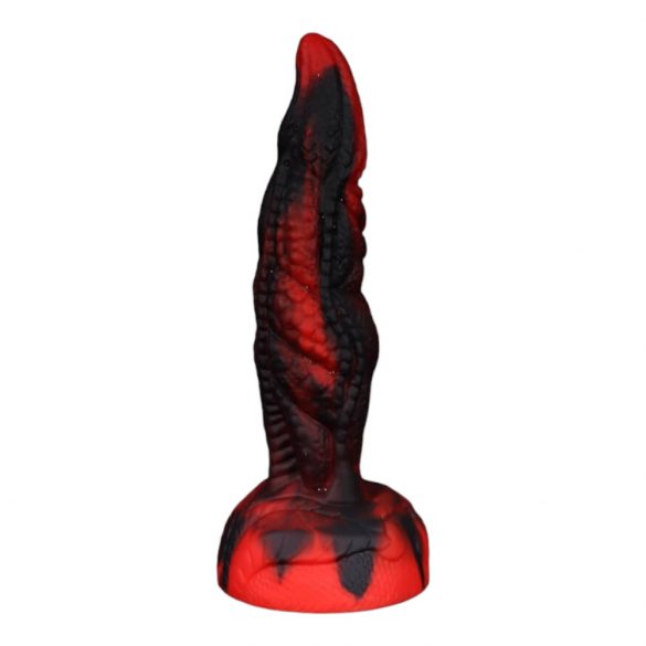 OgazR Hell Dong - sugkoppare ribbad dildo - 20 cm (svart-röd)