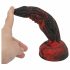 OgazR Hell Dong - sugkoppare ribbad dildo - 20 cm (svart-röd)