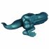 Toppedmonster - dinosaurie silikon dildo - 26 cm (turkos)