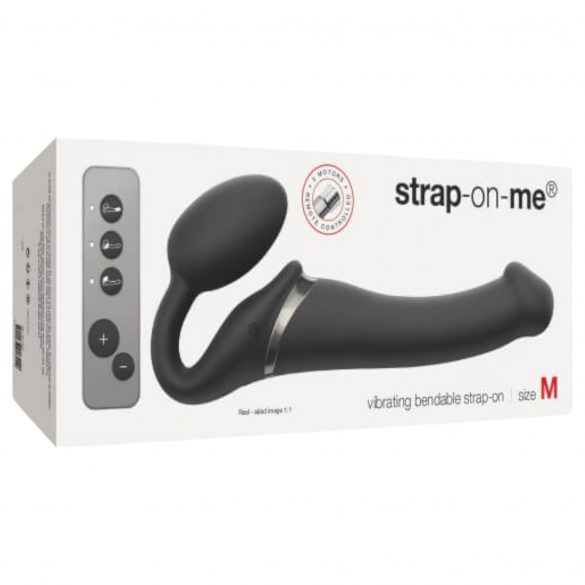 Strap-on-me M - påsatt vibrator - medium (svart)