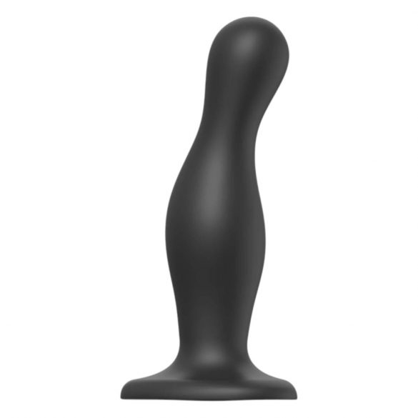 Strap-on-me Curvy L - vågig dildo med fot (svart)