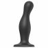 Strap-on-me Curvy L - vågig dildo med fot (svart)