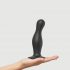 Strap-on-me Curvy L - vågig dildo med fot (svart)