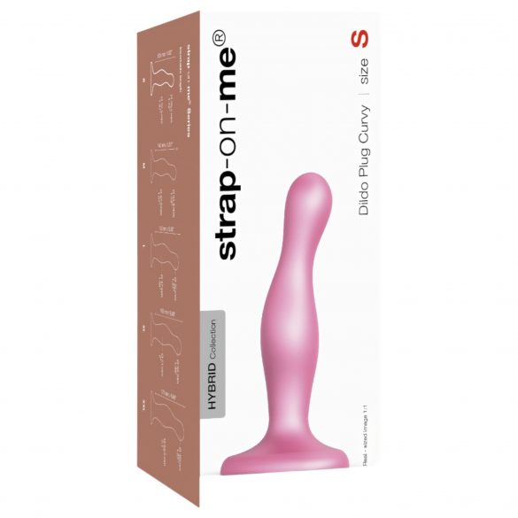 Strap-on-me Curvy S - vågig basdildo (rosa)