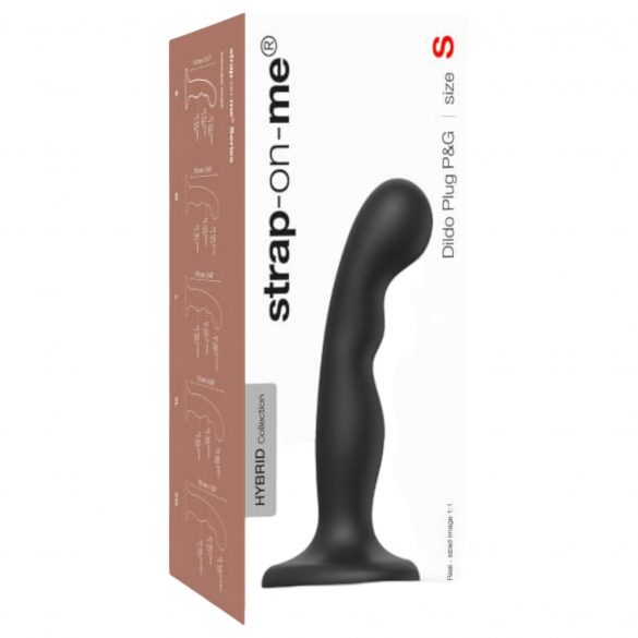 Strap-on-me P&G S - böjd, fotdildo (svart)