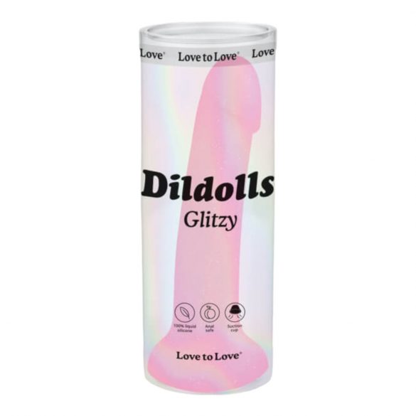 Dildolls Glitzy - sugpropp silikon dildo (rosa)