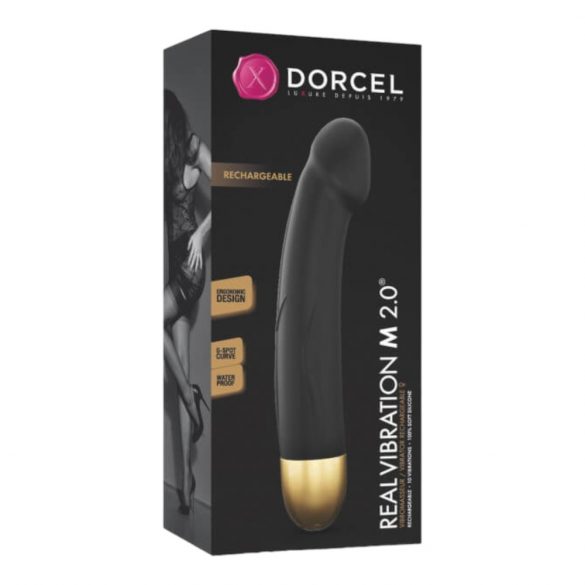 Dorcel Real Vibration M 2.0 - uppladdningsbar vibrator (svart-guld)