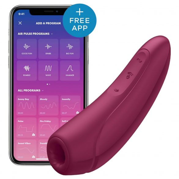 Satisfyer Kurvig 1+ - smart luftvåg klitoris stimulering (röd)