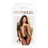 Penthouse Drop-Dead Tasty - öppen randig overall (svart) - XL