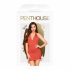 Penthouse Earth-shaker - halterneck dress och stringtrosa (röd) - M/L