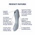 Satisfyer Curvy Trinity 3 - Uppladdningsbar lufttrycksvibrator 2-i-1 (grå)