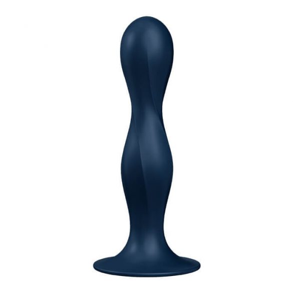 Satisfyer Dubbel Ball - sugkoppsviktdildo (mörkblå)