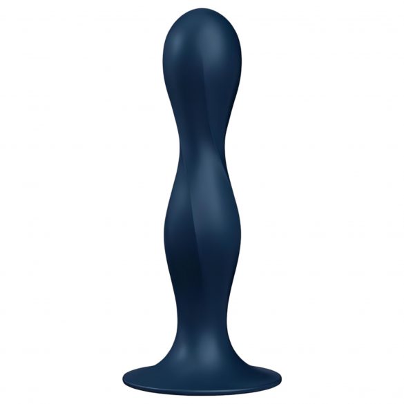 Satisfyer Dubbel Ball - sugkoppsviktdildo (mörkblå)