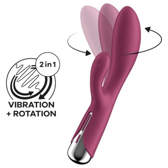 Satisfyer Spinning Rabbit 1 - roterande klitorisarmvibrator (röd)