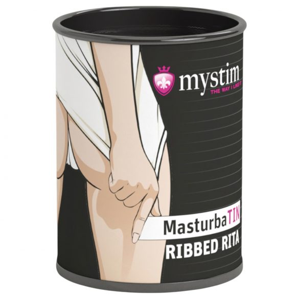 Mystim MasturbaTIN Ribbed Rita - ribbad masturbator (vit)