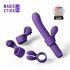 Magic Stick - vibrator med utbytbar klitorisstimulerare (lila)