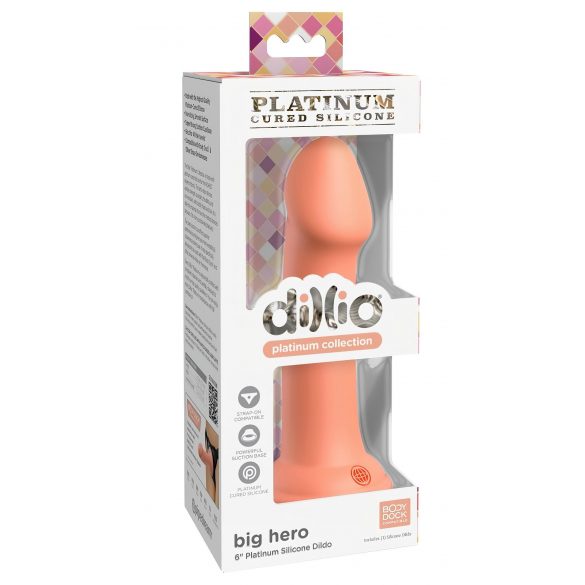 Dillio Big Hero - Sugkoppsdildo silikon (17 cm) - orange