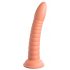 Dillio Wild Thing - sugkoppare räfflad dildo (19 cm) - orange