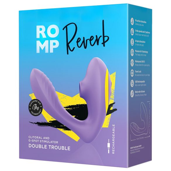 ROMP Reverb - luftvåg 2in1 G-punkt vibrator (lila)