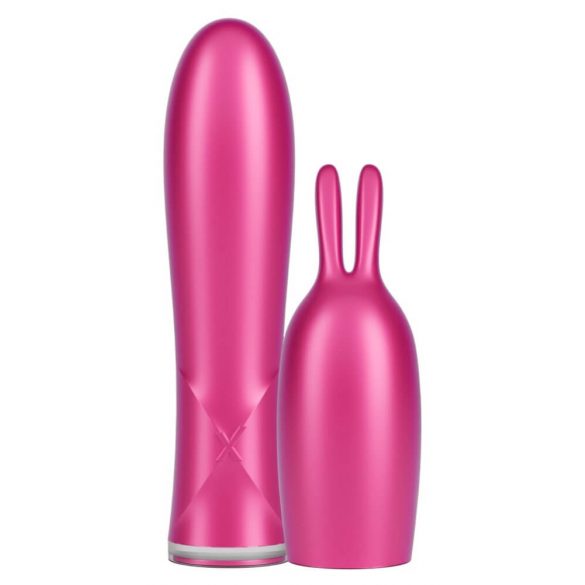 Durex Kittla & Vibrera - stavvibrator med kanin klitorisstimulator (rosa)