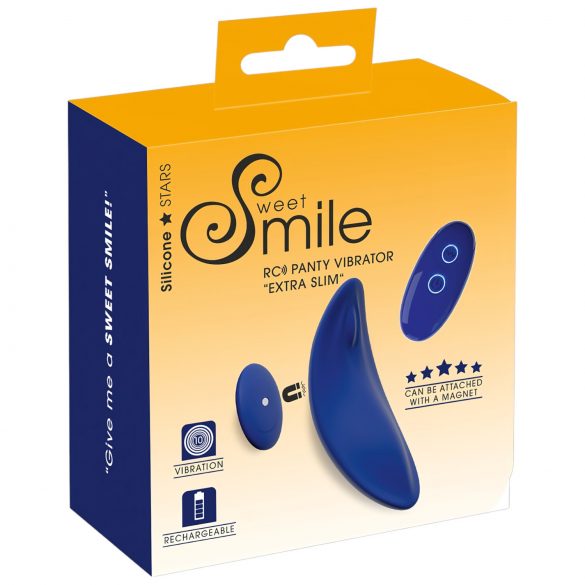 Smile - extra tunn underklädesvibrator med fjärrkontroll (blå)