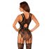 Obsessive - Floral Lace Bodysuit (Black) (S-L) 