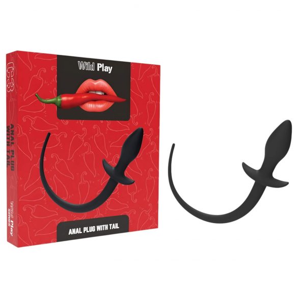 Wild Play - analdildo med svans (svart)