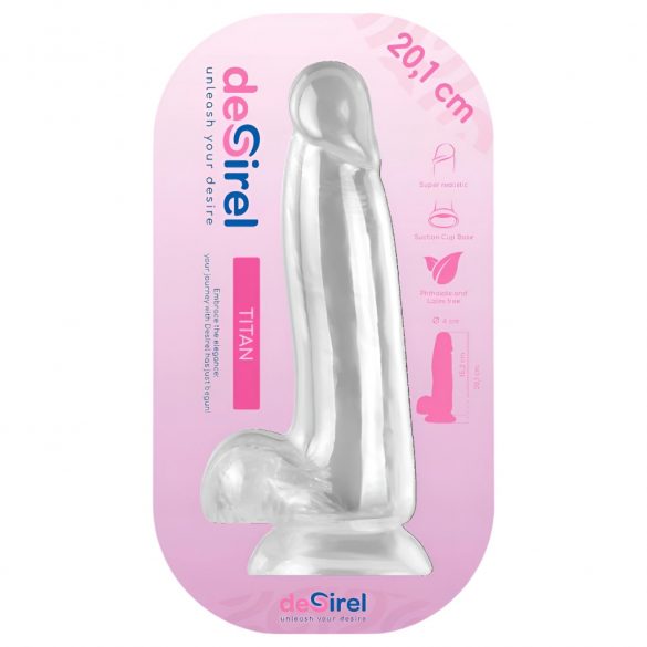 Desirel Titan - naturtrogen dildo med pung (natur)