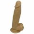 Desirel Titan - naturtrogen dildo med pung (natur)