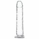 Addiction Crystal - dildo med fot (genomskinlig) - 18cm