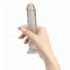 Addiction Crystal - dildo med fot (genomskinlig) - 18cm