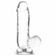 Addiction Crystal - stående dildo med pung (genomskinlig) - 15cm