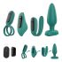 Sex HD - Uppladdningsbar, Radiostyrd, 4-delars Vibrator set (Turkos)