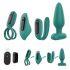 Sex HD - Uppladdningsbar, Radiostyrd, 4-delars Vibrator set (Turkos)