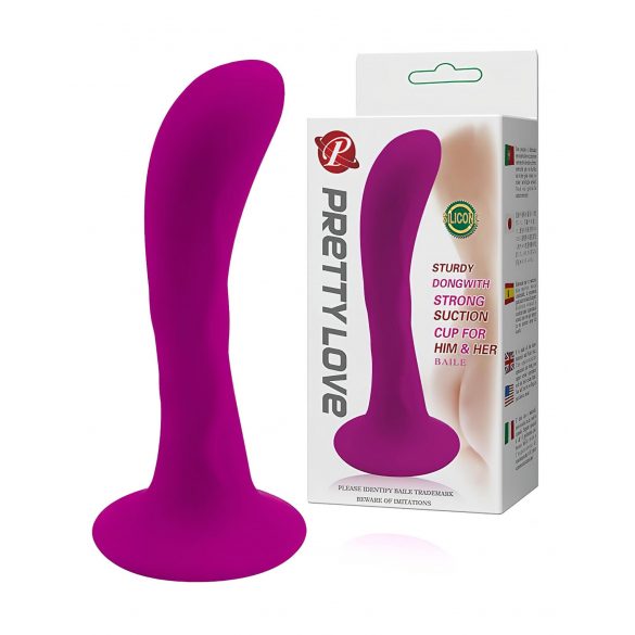 Pretty Love Anal Plug - sugkoppsbas, böjd analdildo (rosa)