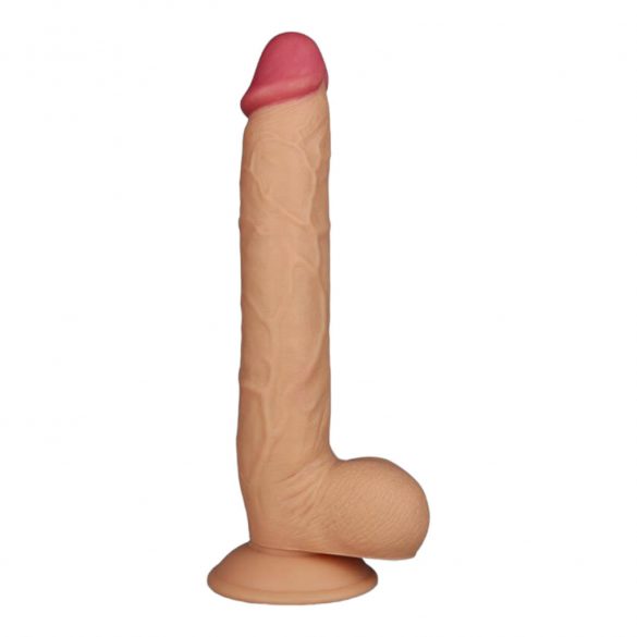 Lovetoy King-Sized - sugkunget, realistisk dildos med pung - 25cm (naturlig färg)